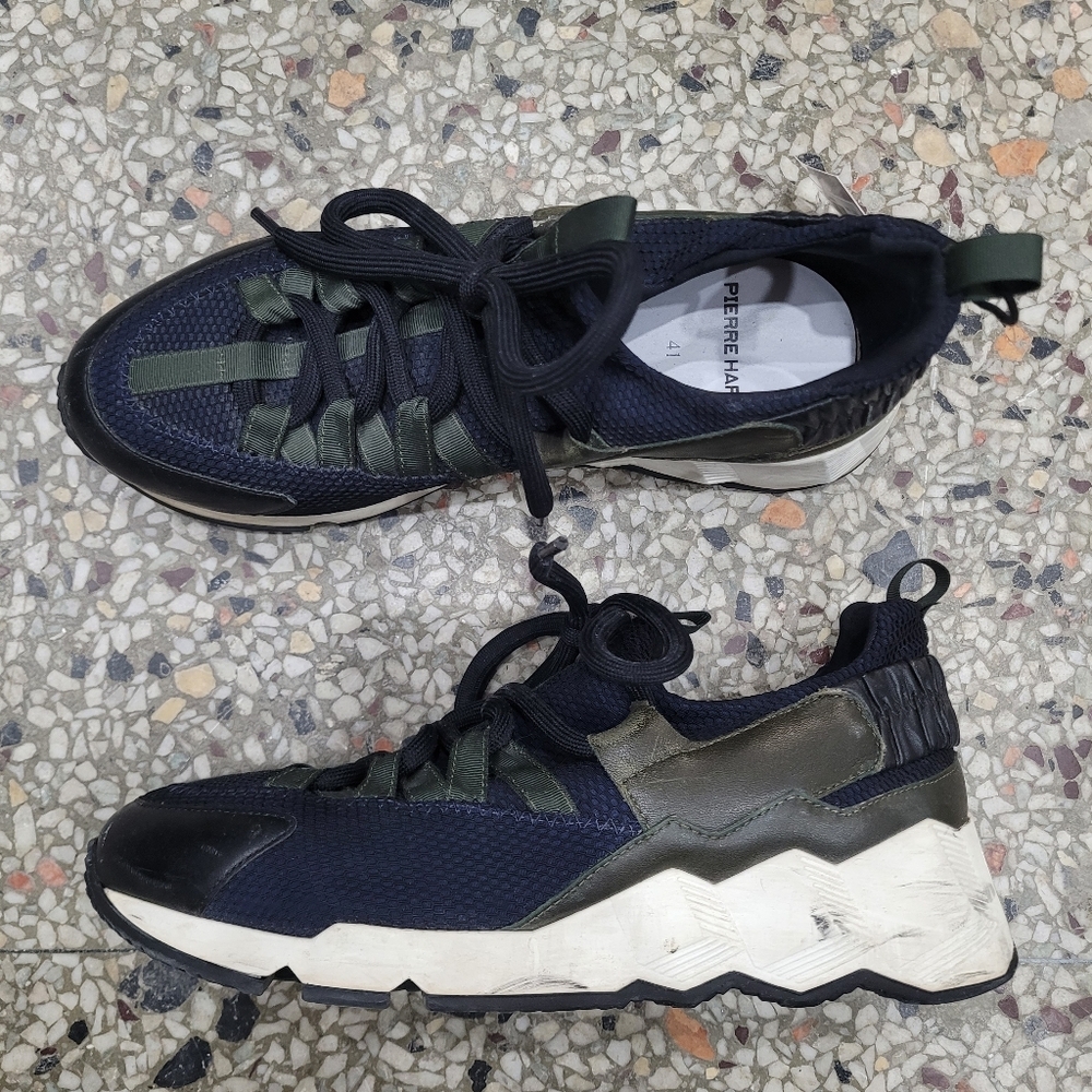 Pierre Hardy Men's Navy and Olive Sneakers